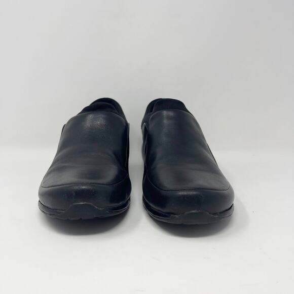 Merrell Spire Slip On Stretch Shoe Womens 10 Black Leather Comfort Wedge - Picture 5 of 8